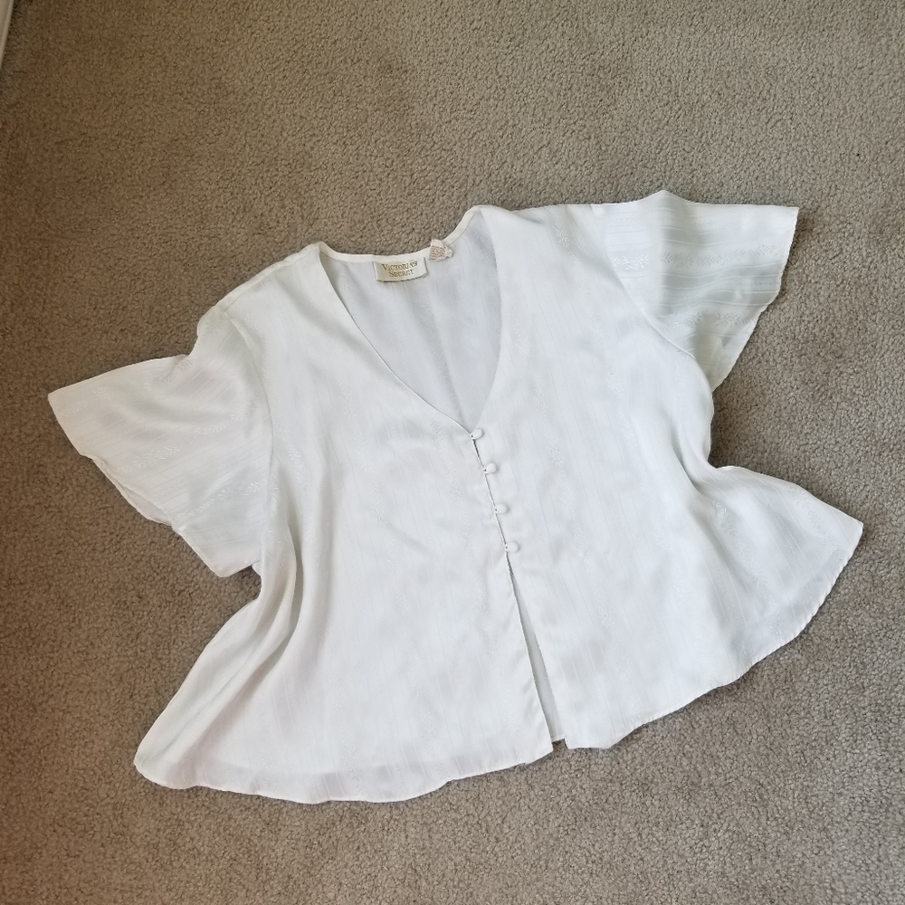 Vintage Victoria's Secret Gold Label White Top